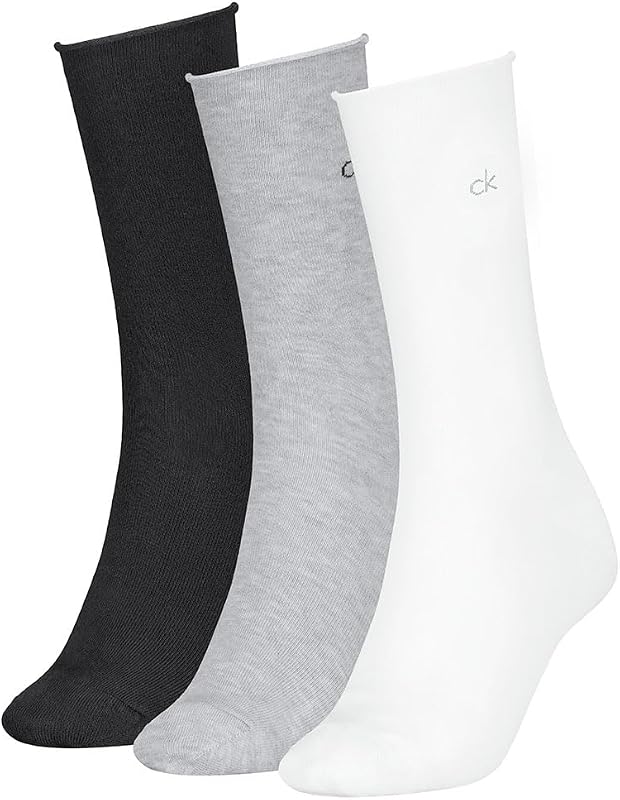 CK WOMEN SOCK 3P ROLLTOP