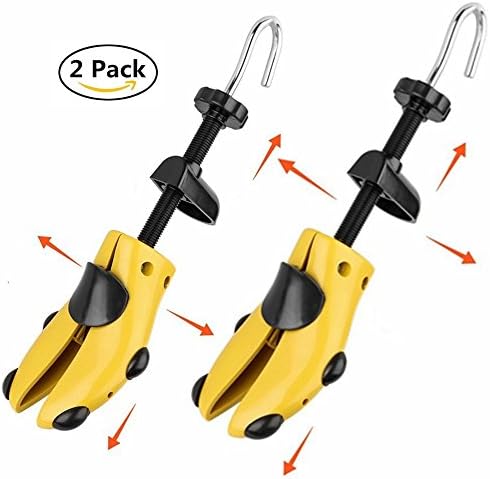 Shoe Stretcher Tough Plastic Shoe Trees Pair of 2-Way Shoe Shaper Adjustable Length &amp; Width Unisex Shoe Care for Men and Women (S for Wm’s (US 5.5--10size))