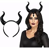 Furimuk Devil Horns Headband Cosplay Horn Hair Hoop Gothic Halloween Dress Up Hair Accessories Halloween Costume