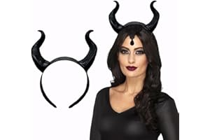 Furimuk Devil Horns Headband Cosplay Horn Hair Hoop Gothic Halloween Dress Up Hair Accessories Halloween Costume