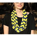 Yellow & Navy Chevron Infinity Scarf