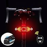 NIUAWASA Bike Tail Light with Turn Signals and Brake Light,Tweeter Wireless Remote Control Bike Rear Light Back USB Rechargea