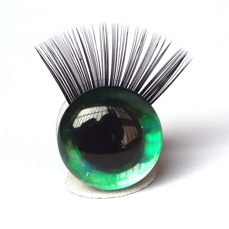 20Pcs 3D Safety Glitter Toy Eyes with Eyelashes for Crocheting, 16mm (0.63