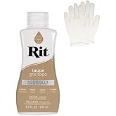 Rit Dye &ndash; Liquid Fabric Dye for Crafting, Clothing, and D&eacute;cor &ndash; 8 oz. Bottle &ndash; Taupe (Gloves Included)