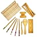 GROW YOUR PANTRY Sushi Making Kit With 2 Bamboo Sushi Rolling Mat, Rice Shaping Tool, Maki Maker, Maki Shaper, Condiment Tray, Chopsticks, and Rice Paddle - Sushi Making Kit for Beginners