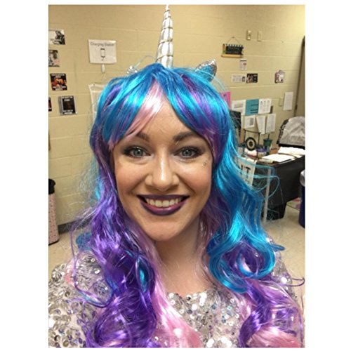 Expression Gifts Unicorn Wig - 3 Color Wig With Unicorn Horn and Ears (Blue, Purple, Pink Hair) - Thumbnail 3
