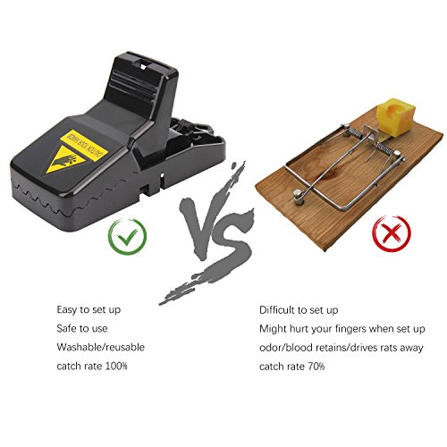 Mouse trap, BEDEE Rat Trap Pest Control (Set of 6) Humane Reusable Snap Mice killer Rodent Catcher [Safe &Sanitary &Effective ] Good for Kitchen/warehouse/farm Safe for pet