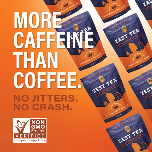 Zest Tea Premium Energy Hot Tea, High Caffeine Blend Natural & Healthy