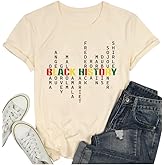 Women Black History Shirts Melanin Shirts for Black Women American African Black Pride Graphic Tee Tops