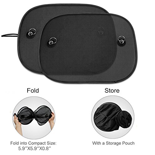AumoToo Auto Zonneschaduw, 2 Pack Auto Zijruit Zonneschermen Universele Baby Zon Shades Blokkeren Schadelijke UV Stralen… - Afbeelding 8