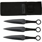 Ace Martial Arts Supply Ninja Stealth Black Throwing Knives with Nylon Case (Set of 3)