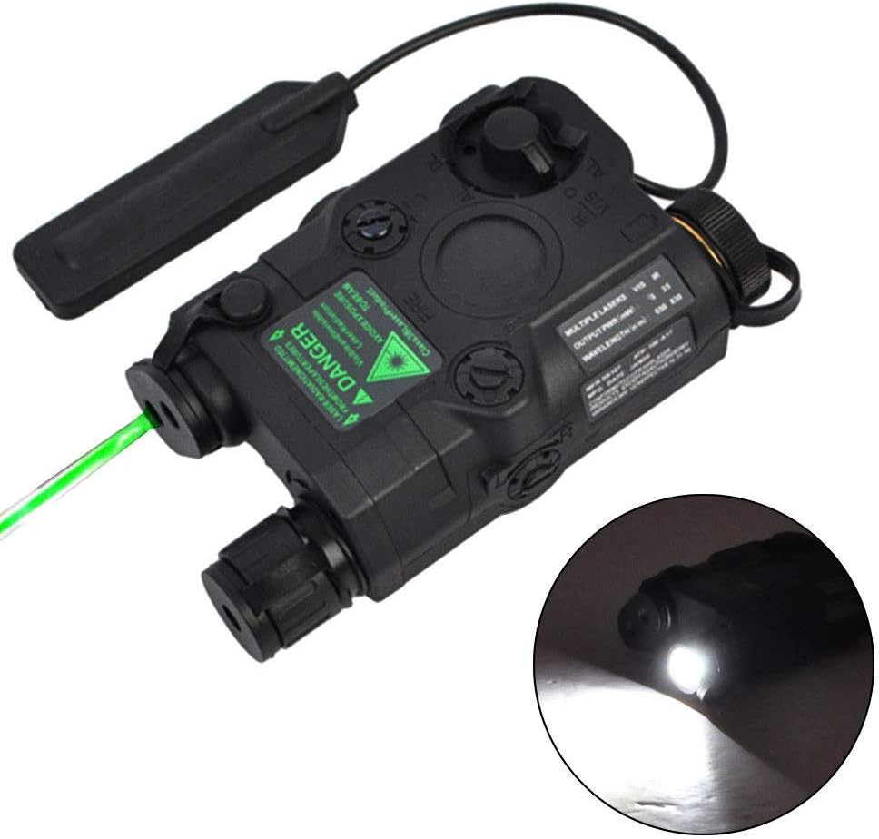 EWVRGCYP PEQ-15 Green Dot Laser with White LED Flashlight and IR Illuminator Black
