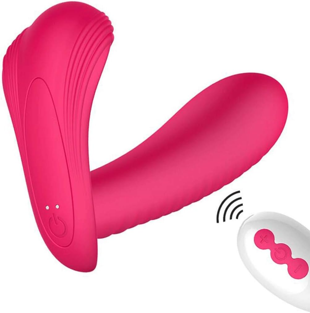 LJX Hands Free Clito*Rial Vibradòr Double Head Vibration Massage for Women's Relaxation Toy 10 Kind Vibration Mode Soft Silicone Sunglasses (Color : Rose red)