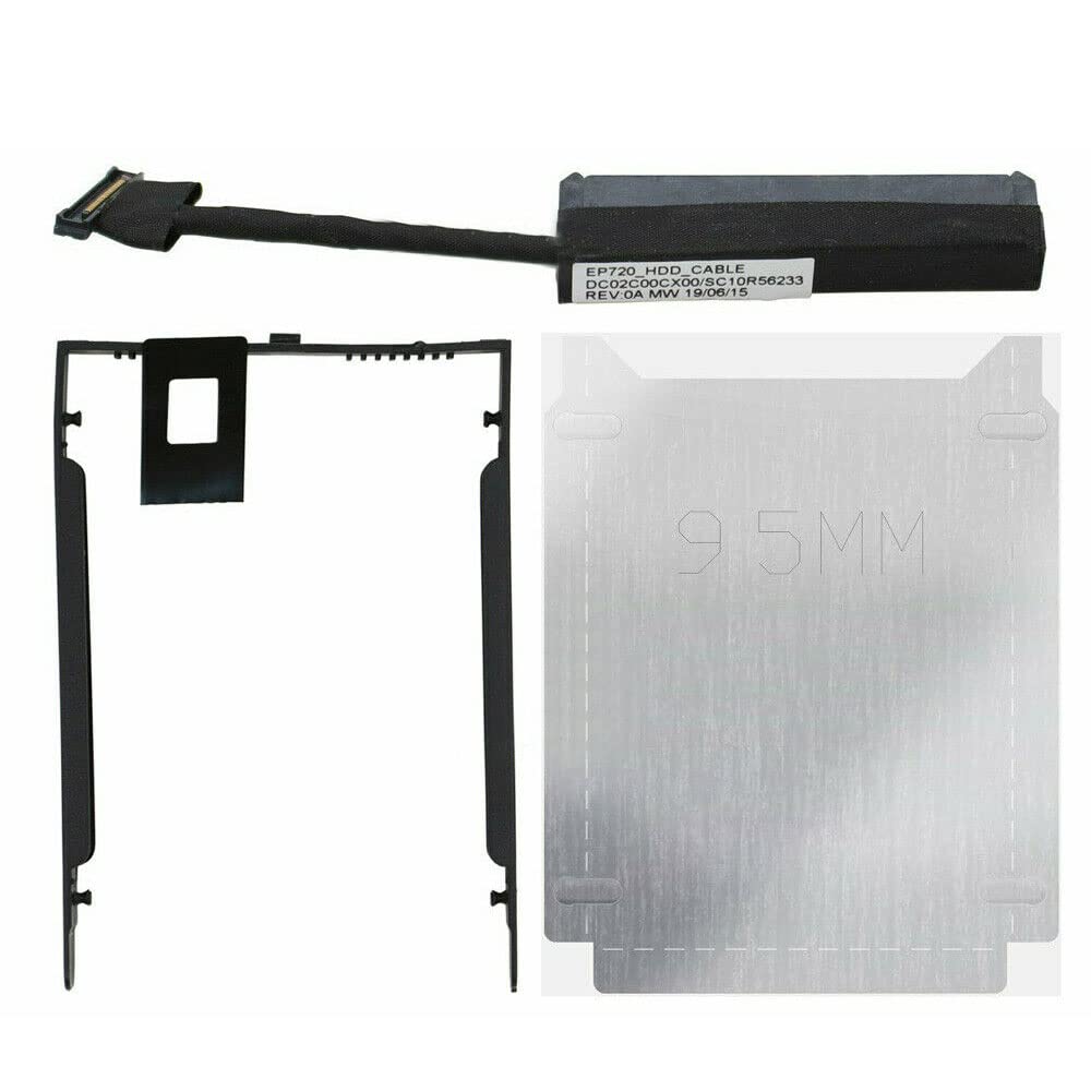 2.5" SATA Hard Drive Caddy Bracket Tray with SSD HDD Cable Holder Tin Foil Replacement for Lenovo ThinkPad P72 P73 EP720 02HK806 02HK807 DC02C00CX00