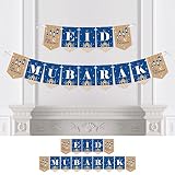 Big Dot of Happiness Ramadan - Eid Mubarak Bunting Banner - Party Decorations - Eid Mubarak