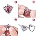 Pandahall 2 pcs Red Heart Brass Prayer Wish Craft Photo Frame Locket Box Necklace Pendants