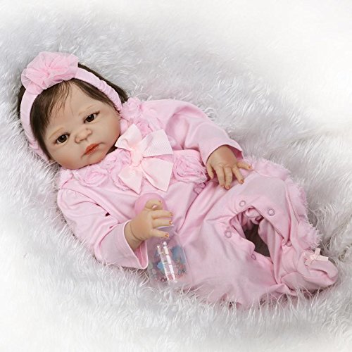 Nicery Reborn Baby Doll High Vinyl 22inch 55cm Magnetic Mouth Lifelike Vivid Waterproof Boy Girl Toy RD55Z061GOF