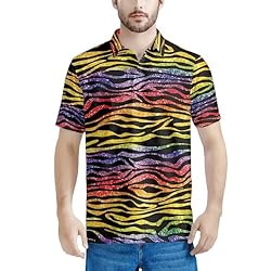 HUGS IDEA Colorful Tiger Stripes Print Mens Short