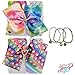 Jojo Siwa Bow for Girls Bundle, 2 Bows and 3 Pack Bracelet - Rainbow and Tie Dye
