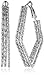 Amazon Collection Diamond Cut Triple Row Diamond Shape Clutchless Hoop Earrings