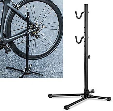 Amazon Co Jp 屋内バイク収納ラック床駐車スタンド折りたたみ自転車修理ラック道路とマウンテンバイクのメンテナンススタンドのユニバーサル スポーツ アウトドア