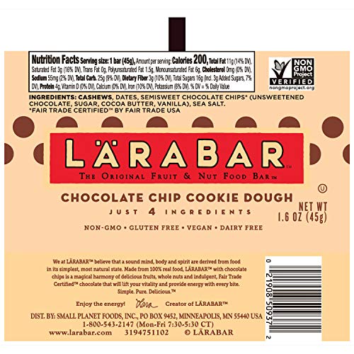 LARABAR VARIETY PACK, GLUTEN FREE VEGAN FRUIT & NUT BARS, 1.7 OZ, 16 CT