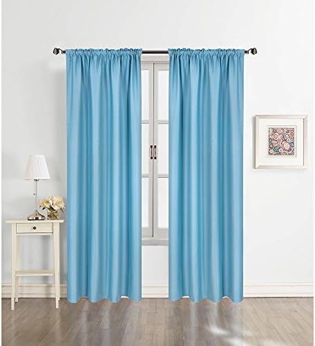 Energy Efficient Blackout Curtains for Bedroom - WARMSUN Home Decoration Thermal Insulated Rod Pocket Curtains,42"W x 72"L,Sky Blue,Sold as 2 Panels