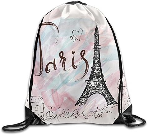 Cool Paris Print Print Drawstring Backpack Rucksack Shoulder Bags Gym Bag Promotional Backpack For Men &amp; Women Sackpack