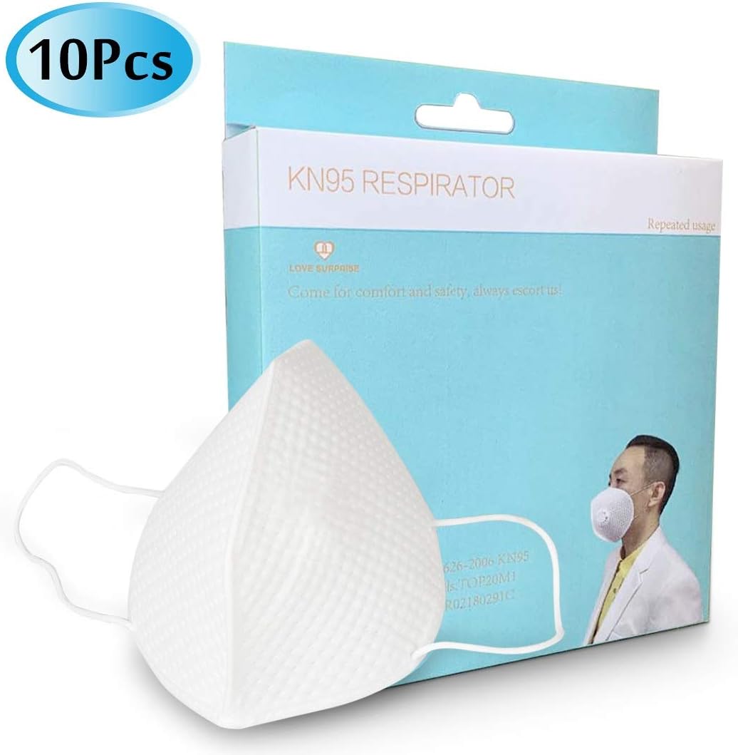Anti Air Dust and Smoke Pollution Mask PM2.5 Breathing Masks, KN95 Activated Carbon Filter Respirator Mouth-Muffle Mask (Pcs-10)