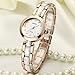 KASHIDUN.Women's Wrist Watch Diamond Dial Rose Gold-Tone High-tech White Ceramic Bracelet Watch.ZQ