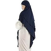 Khalat Muslim Prayer Hijab - 2 Layers Soft Breathable Islamic Dubai Women's Instant Long Hijab