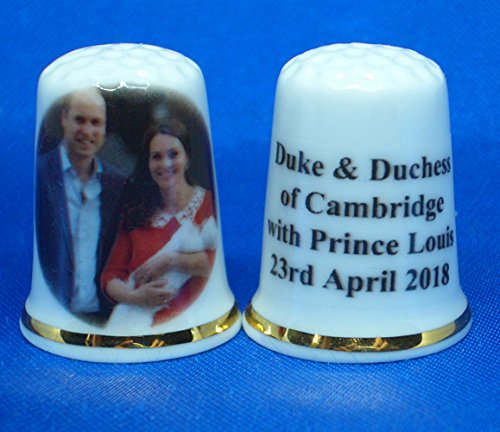Birchcroft Porcelain China Collectable Thimble - Duke and Duchess with Prince Louis - Free Gift Box