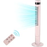 Antarctic Star Tower Fan Portable Electric Oscillating Fan (43 inch, Pink) | 85&deg; Oscillating, 3 Wind Speeds and Modes Standing Fan, Bladeless Fan with Remote and Timer for Home and Office