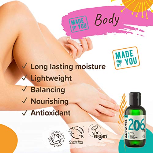 Naissance Organic Virgin Hemp Seed Oil (No. 206) - 100ml - Cold Pressed, Natural Moisturiser - for Skin, Face, Beard, Nails, Hair, Body, Scalp - Image 2