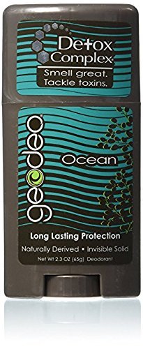 Geodeo Natural Deodorant Plus with Detox Complex , Invisible Solid, Ocean,(pack of 3)