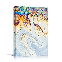 Canvas Wall Art Liquid Abstract Colorful Decorative Elements Mixed Media Multicolor Swirly - 12x18 inches