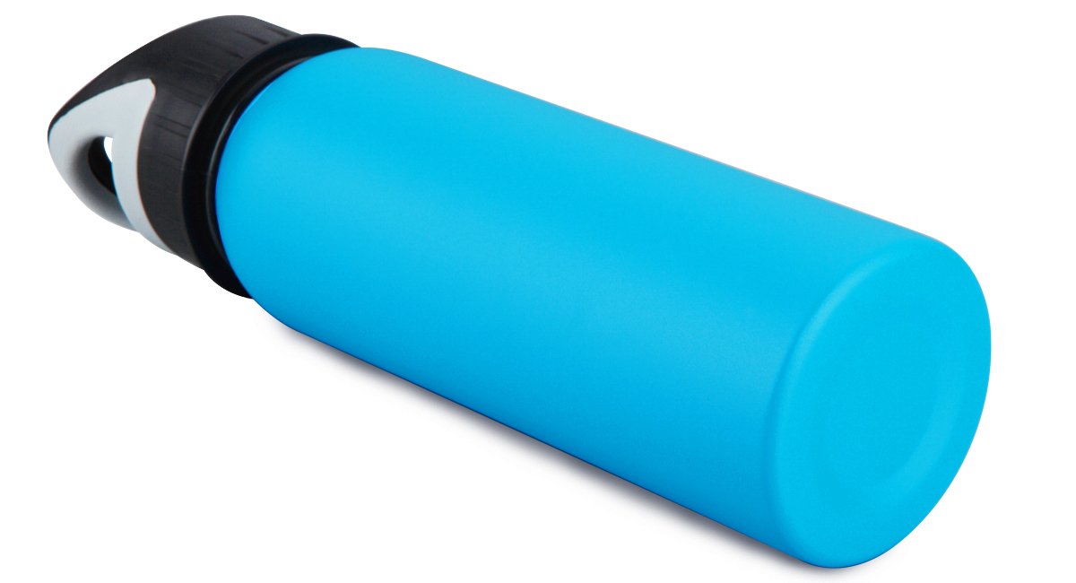 Stainless Steel Water Bottle with Straw & No-Slip Rubber Grip - Wide Mouth, Best Travel Flask for Sports, Camping, Cycling and Yoga - BPA FREE, Laser Marking 25 oz