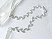E-Clover Crystal Silver Leaf Satin Bridal Sash Wedding Belt for Bride, Bridesmaid (Off White)