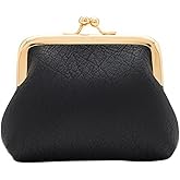 Lavogel Coin Purse, Kiss Lock Coin Purse for Women, Large Capacity Coin Pouch,Vintage Change Purse Cute Car Coin Holder for Women (1-Black)