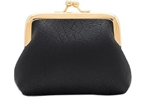 Lavogel Coin Purse, Kiss Lock Coin Purse for Women, Large Capacity Coin Pouch,Vintage Change Purse Cute Car Coin Holder for Women (1-Black)