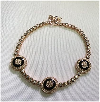 Alef Judaica 7.5 Inch Adjustable Gold Over Silver CZ Tennis Bracelet with Lobster Lock