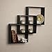 Danya B. FF6013B Decorative Contemporary Floating Intersecting Square Cube Wall Shelves - Black