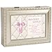 Cottage Garden Beloved Child Champagne Silver Rope Trim Music Box Plays Jesus Loves Me