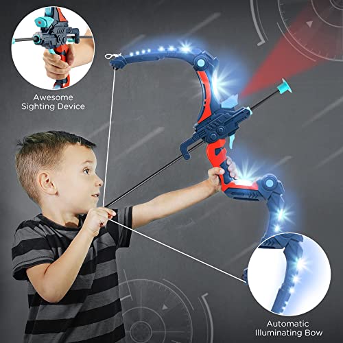 SainSmart Jr. Bow and Arrows Set for Kids 812 with 8 Suction Cups Arrows, Big Size LED Light Up