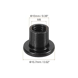 uxcell M8 T-Nuts, 10pcs Carbon Steel Hex Socket