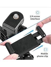 Pixlplay   Kit de lentes 6 en 1 para iPhone y teléfono móvil Android con trípode agarre, mando a distancia por Bluetooth, 3 lentes (ojo de pez + gran angular + Macro) y funda de accesorio