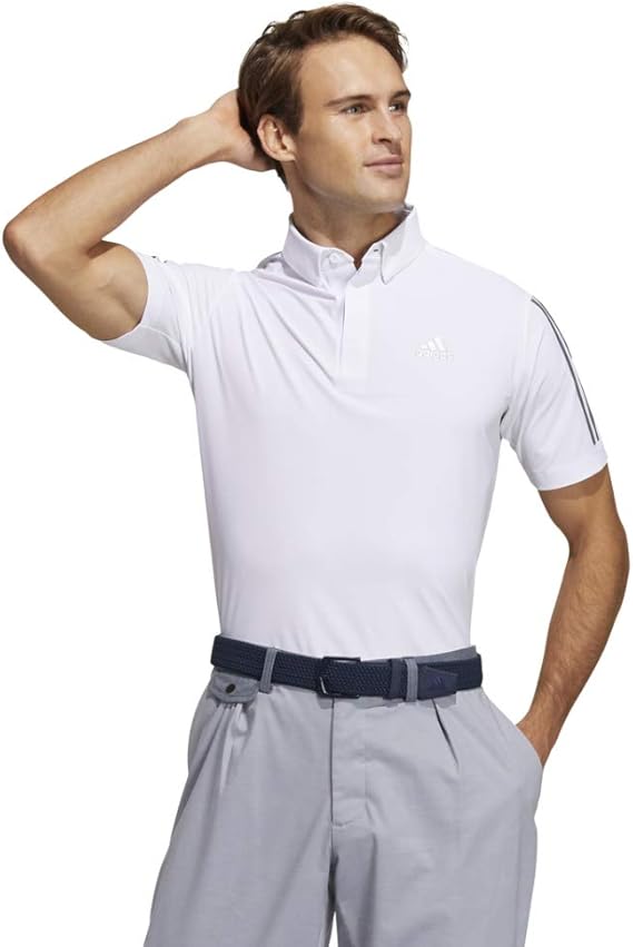 Amazon Co Jp アディダス ゴルフウェア ポロシャツ 半袖 スリーブストライプス 半袖ストレッチボタンダウンシャツ ホワイト 服 ファッション小物