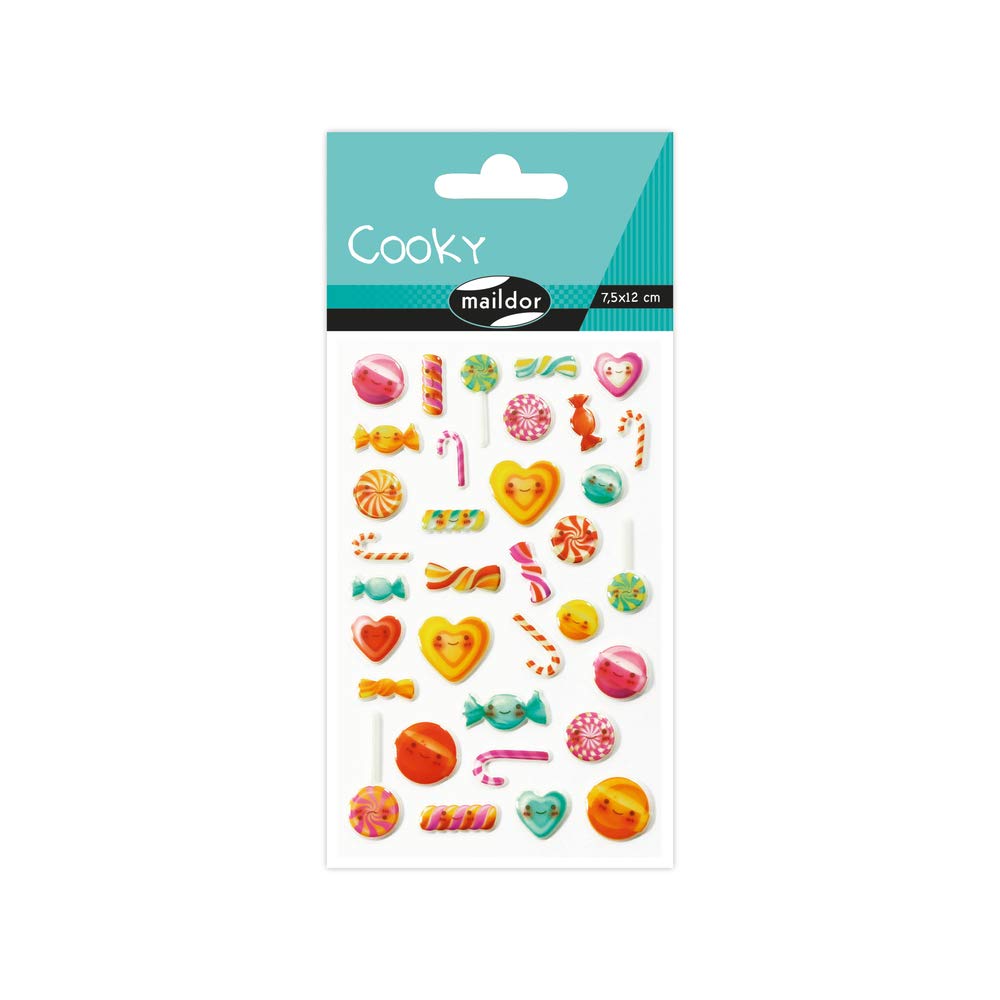 Maildor 560429C - 3D STICKERS Cooky - 8 sheets 12x8 cm - 225 stickers - EVERYDAY THEME - Children's Arts and Crafts Accessories - Creative and Leisure โ image 1