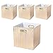 BAIST Fabric Storage Cubes Organizer 11 inch Storage Cube Bins Large Collapsible Storage Bins for Cloth, Closet, Shelves, Toys, Dog Food, Kids, Bathroom, Kitchen (4-Pack, Gold Stripe)