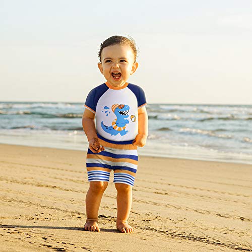 AMZTM Baby Peuter Jongens 2-Stuks Dinosaurus Badpak Kofferbak en Rashguard - Image 7